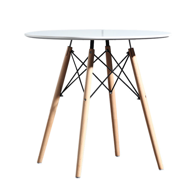 Wood Contemporary Round Dining Table Manufactured Wood Top Table for Dining Room White 23.6"L x 23.6"W x 28.7"H Without Chairs Clearhalo ' dining_table' 'Dining Tables & Seating' 'Dining Tables' 'furn' 'furn_dining_table' 'Furniture' 'furniture_dining_table' 'Kitchen & Dining Furniture' 'kitchen&dining_furn' 'kitchen' 'kitchen_dining_table' 4538286
