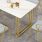 Sintered Stone Dining Table Traditional Luxury Sled Table with Gold Frame Clearhalo ' dining_table' 'Dining Tables & Seating' 'Dining Tables' 'furn' 'furn_dining_table' 'Furniture' 'furniture_dining_table' 'Kitchen & Dining Furniture' 'kitchen&dining_furn' 'kitchen' 'kitchen_dining_table' 4538308