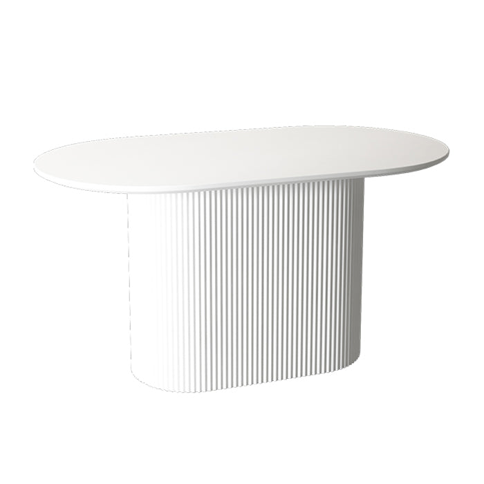Modern White Top Dining Table Oval Dining Table with Wooden Base White Without Chairs Clearhalo ' dining_table' 'Dining Tables & Seating' 'Dining Tables' 'furn' 'furn_dining_table' 'Furniture' 'furniture_dining_table' 'Kitchen & Dining Furniture' 'kitchen&dining_furn' 'kitchen' 'kitchen_dining_table' 4538321
