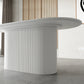 Modern White Top Dining Table Oval Dining Table with Wooden Base Clearhalo ' dining_table' 'Dining Tables & Seating' 'Dining Tables' 'furn' 'furn_dining_table' 'Furniture' 'furniture_dining_table' 'Kitchen & Dining Furniture' 'kitchen&dining_furn' 'kitchen' 'kitchen_dining_table' 4538324