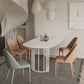 Sintered Stone Dining Table White Top Modern Double Pedestal Table for Kitchen White 55.1"L x 31.5"W x 29.5"H Without Chairs Clearhalo ' dining_table' 'Dining Tables & Seating' 'Dining Tables' 'furn' 'furn_dining_table' 'Furniture' 'furniture_dining_table' 'Kitchen & Dining Furniture' 'kitchen&dining_furn' 'kitchen' 'kitchen_dining_table' 4538335