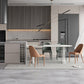 Sintered Stone Dining Table White Top Modern Double Pedestal Table for Kitchen White 51.2"L x 27.6"W x 29.5"H Without Chairs Clearhalo ' dining_table' 'Dining Tables & Seating' 'Dining Tables' 'furn' 'furn_dining_table' 'Furniture' 'furniture_dining_table' 'Kitchen & Dining Furniture' 'kitchen&dining_furn' 'kitchen' 'kitchen_dining_table' 4538337