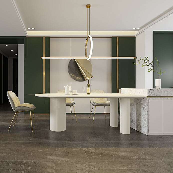 Metal Modern Free Form Dining Table Sintered Stone Table for Dining Room White 63"L x 33.5"W x 29.5"H Without Chairs Clearhalo ' dining_table' 'Dining Tables & Seating' 'Dining Tables' 'furn' 'furn_dining_table' 'Furniture' 'furniture_dining_table' 'Kitchen & Dining Furniture' 'kitchen&dining_furn' 'kitchen' 'kitchen_dining_table' 4538356