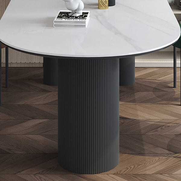 Metal Modern Free Form Dining Table Sintered Stone Table for Dining Room Clearhalo ' dining_table' 'Dining Tables & Seating' 'Dining Tables' 'furn' 'furn_dining_table' 'Furniture' 'furniture_dining_table' 'Kitchen & Dining Furniture' 'kitchen&dining_furn' 'kitchen' 'kitchen_dining_table' 4538359