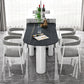 Sintered Stone Dining Table Modern Style Dining Table for Kitchen Black White 63"L x 27.6"W x 29.5"H Without Chairs Clearhalo ' dining_table' 'Dining Tables & Seating' 'Dining Tables' 'furn' 'furn_dining_table' 'Furniture' 'furniture_dining_table' 'Kitchen & Dining Furniture' 'kitchen&dining_furn' 'kitchen' 'kitchen_dining_table' 4538367