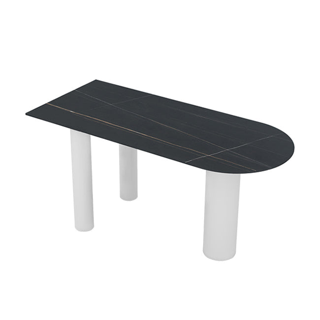Sintered Stone Dining Table Modern Style Dining Table for Kitchen Black White Without Chairs Clearhalo ' dining_table' 'Dining Tables & Seating' 'Dining Tables' 'furn' 'furn_dining_table' 'Furniture' 'furniture_dining_table' 'Kitchen & Dining Furniture' 'kitchen&dining_furn' 'kitchen' 'kitchen_dining_table' 4538371