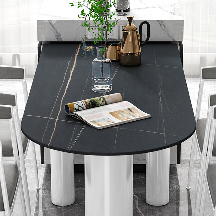 Sintered Stone Dining Table Modern Style Dining Table for Kitchen Clearhalo ' dining_table' 'Dining Tables & Seating' 'Dining Tables' 'furn' 'furn_dining_table' 'Furniture' 'furniture_dining_table' 'Kitchen & Dining Furniture' 'kitchen&dining_furn' 'kitchen' 'kitchen_dining_table' 4538372
