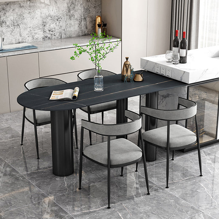 Sintered Stone Dining Table Modern Style Dining Table for Kitchen Clearhalo ' dining_table' 'Dining Tables & Seating' 'Dining Tables' 'furn' 'furn_dining_table' 'Furniture' 'furniture_dining_table' 'Kitchen & Dining Furniture' 'kitchen&dining_furn' 'kitchen' 'kitchen_dining_table' 4538377