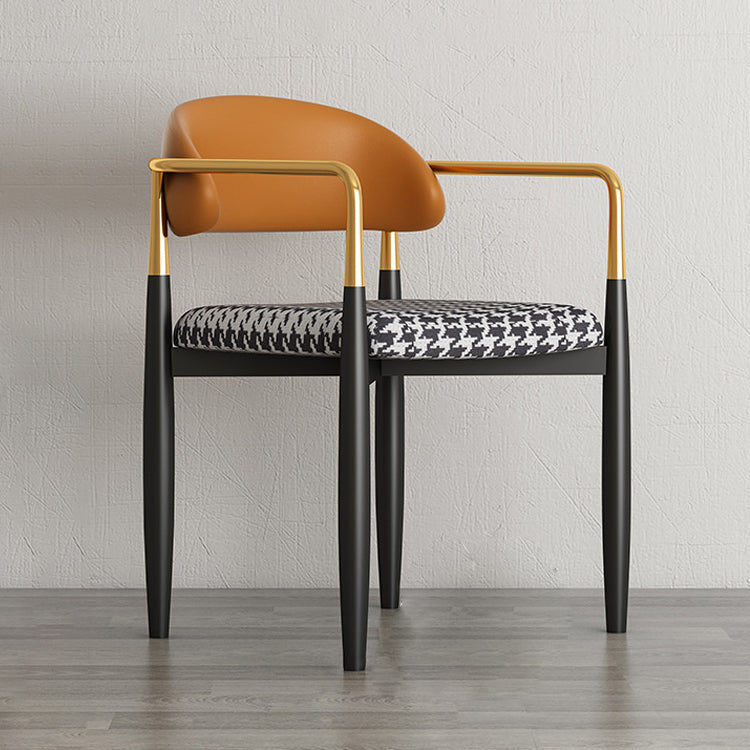 Contemporary Upholstered Home Arm Chair Open Back Matte Finish Dining Chair Clearhalo ' kitchen&dining_furn' 'Dining Chairs' 'Dining Tables & Seating' 'dining_chair' 'furn' 'furn_dining_chair' 'Furniture' 'furniture_dining_chair' 'Kitchen & Dining Furniture' 'kitchen' 4538383