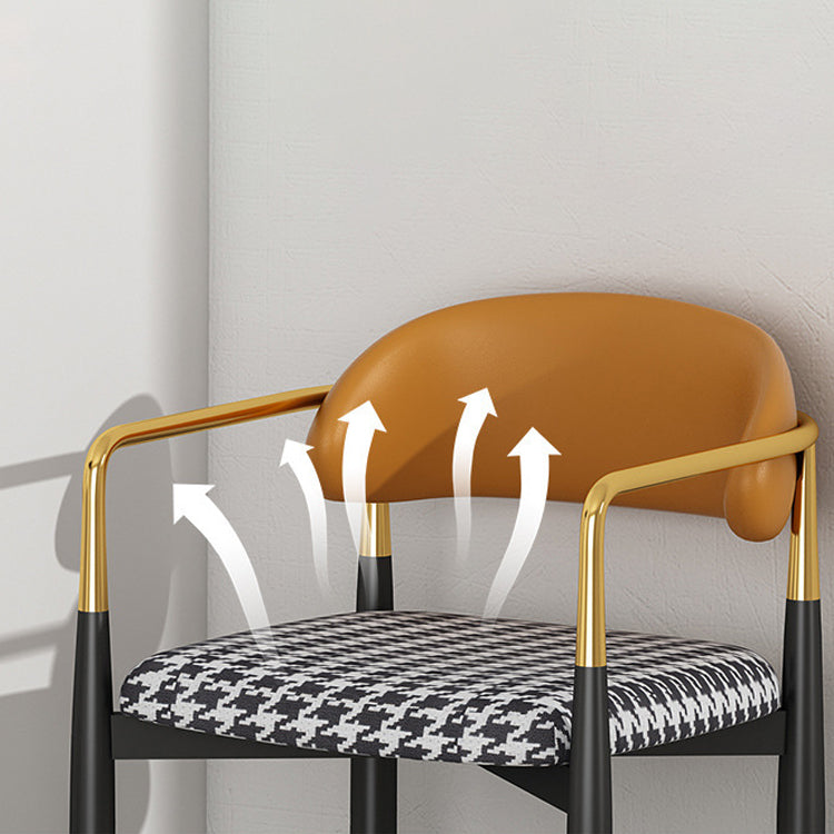 Contemporary Upholstered Home Arm Chair Open Back Matte Finish Dining Chair Clearhalo ' kitchen&dining_furn' 'Dining Chairs' 'Dining Tables & Seating' 'dining_chair' 'furn' 'furn_dining_chair' 'Furniture' 'furniture_dining_chair' 'Kitchen & Dining Furniture' 'kitchen' 4538393