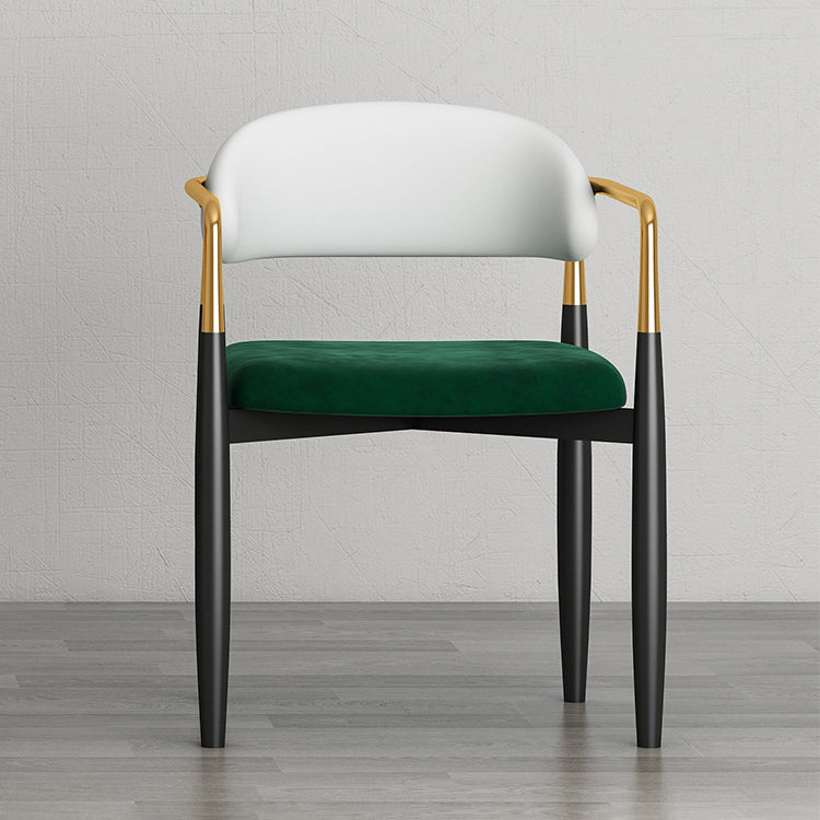 Contemporary Upholstered Home Arm Chair Open Back Matte Finish Dining Chair Clearhalo ' kitchen&dining_furn' 'Dining Chairs' 'Dining Tables & Seating' 'dining_chair' 'furn' 'furn_dining_chair' 'Furniture' 'furniture_dining_chair' 'Kitchen & Dining Furniture' 'kitchen' 4538397