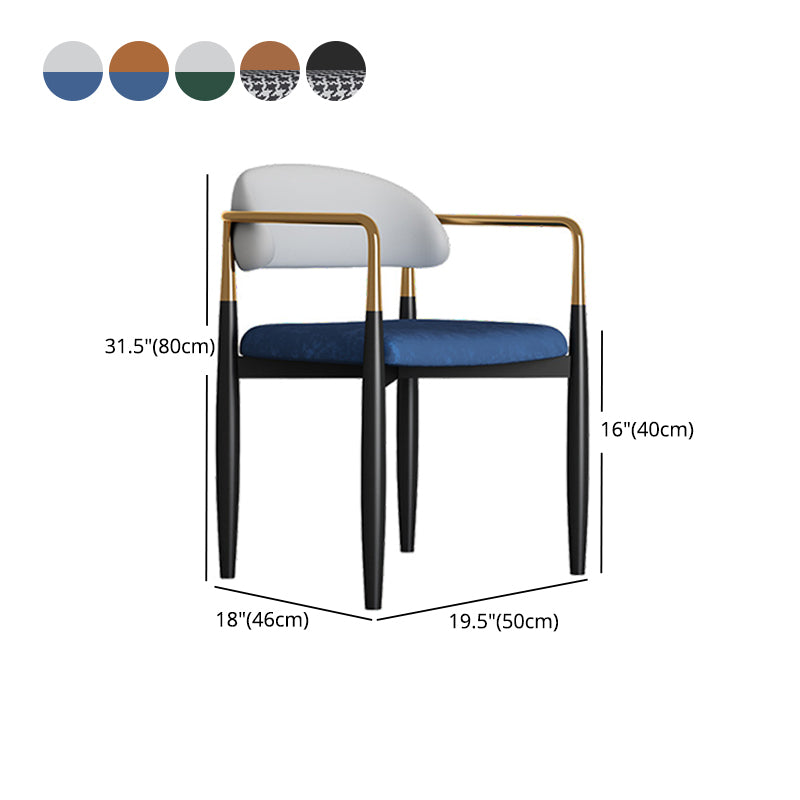 Contemporary Upholstered Home Arm Chair Open Back Matte Finish Dining Chair Clearhalo ' kitchen&dining_furn' 'Dining Chairs' 'Dining Tables & Seating' 'dining_chair' 'furn' 'furn_dining_chair' 'Furniture' 'furniture_dining_chair' 'Kitchen & Dining Furniture' 'kitchen' 4538399