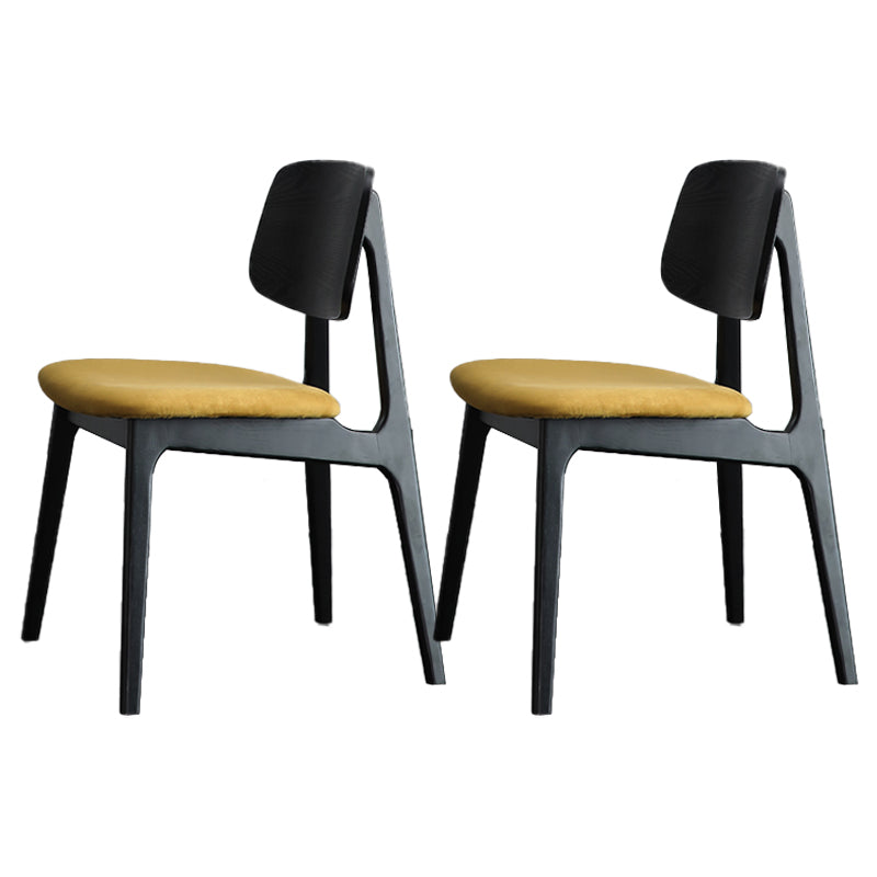 Modern Open Back Dining Chair Wood Dining Armless Side Chair for Home Yellow 2 Piece Set Clearhalo ' kitchen&dining_furn' 'Dining Chairs' 'Dining Tables & Seating' 'dining_chair' 'furn' 'furn_dining_chair' 'Furniture' 'furniture_dining_chair' 'Kitchen & Dining Furniture' 'kitchen' 4538404