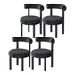 Designer Style Velvet Side Chair Open Back Matte Finish Dining Chair Black 4 Piece Set Clearhalo ' kitchen&dining_furn' 'Dining Chairs' 'Dining Tables & Seating' 'dining_chair' 'furn' 'furn_dining_chair' 'Furniture' 'furniture_dining_chair' 'Kitchen & Dining Furniture' 'kitchen' 4538418