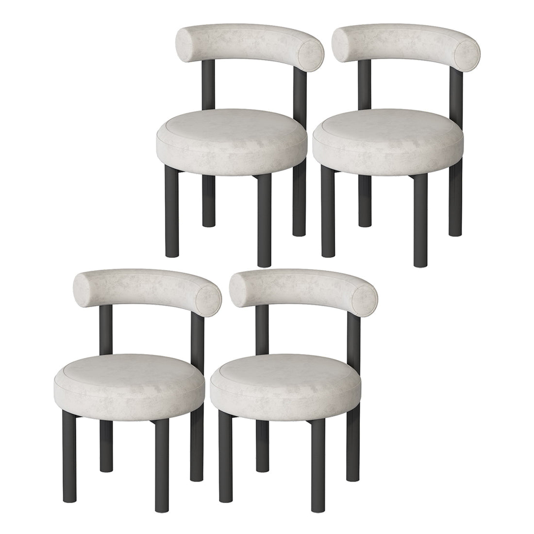 Designer Style Velvet Side Chair Open Back Matte Finish Dining Chair Light Gray 4 Piece Set Clearhalo ' kitchen&dining_furn' 'Dining Chairs' 'Dining Tables & Seating' 'dining_chair' 'furn' 'furn_dining_chair' 'Furniture' 'furniture_dining_chair' 'Kitchen & Dining Furniture' 'kitchen' 4538419