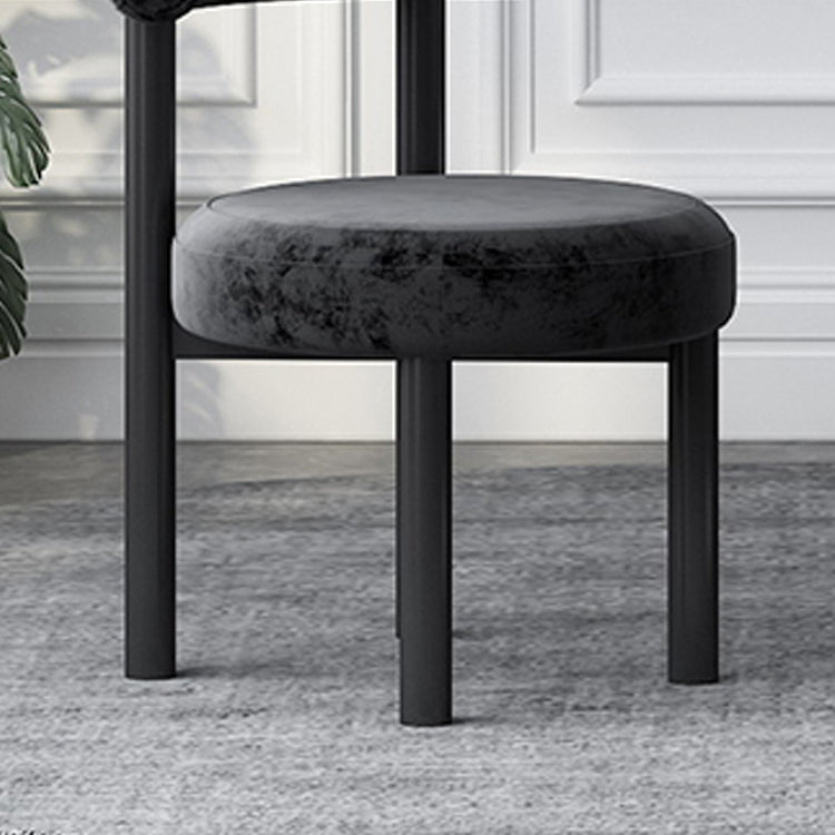 Designer Style Velvet Side Chair Open Back Matte Finish Dining Chair Clearhalo ' kitchen&dining_furn' 'Dining Chairs' 'Dining Tables & Seating' 'dining_chair' 'furn' 'furn_dining_chair' 'Furniture' 'furniture_dining_chair' 'Kitchen & Dining Furniture' 'kitchen' 4538430