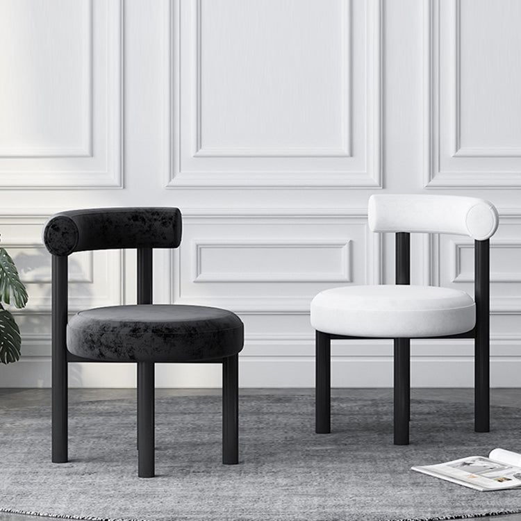 Designer Style Velvet Side Chair Open Back Matte Finish Dining Chair Clearhalo ' kitchen&dining_furn' 'Dining Chairs' 'Dining Tables & Seating' 'dining_chair' 'furn' 'furn_dining_chair' 'Furniture' 'furniture_dining_chair' 'Kitchen & Dining Furniture' 'kitchen' 4538431