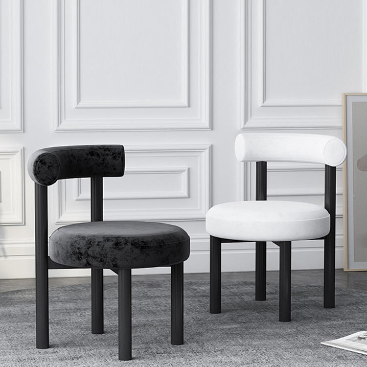 Designer Style Velvet Side Chair Open Back Matte Finish Dining Chair Clearhalo ' kitchen&dining_furn' 'Dining Chairs' 'Dining Tables & Seating' 'dining_chair' 'furn' 'furn_dining_chair' 'Furniture' 'furniture_dining_chair' 'Kitchen & Dining Furniture' 'kitchen' 4538432