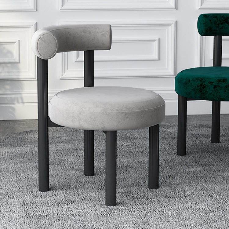 Designer Style Velvet Side Chair Open Back Matte Finish Dining Chair Clearhalo ' kitchen&dining_furn' 'Dining Chairs' 'Dining Tables & Seating' 'dining_chair' 'furn' 'furn_dining_chair' 'Furniture' 'furniture_dining_chair' 'Kitchen & Dining Furniture' 'kitchen' 4538434