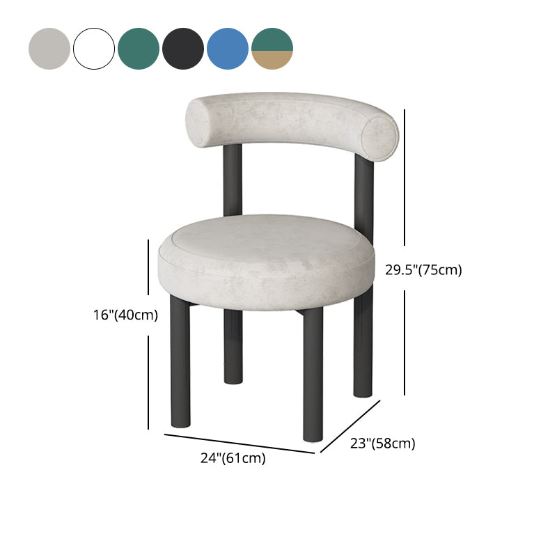 Designer Style Velvet Side Chair Open Back Matte Finish Dining Chair Clearhalo ' kitchen&dining_furn' 'Dining Chairs' 'Dining Tables & Seating' 'dining_chair' 'furn' 'furn_dining_chair' 'Furniture' 'furniture_dining_chair' 'Kitchen & Dining Furniture' 'kitchen' 4538436