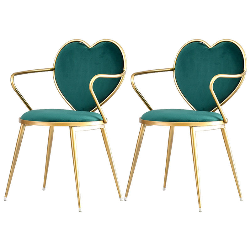 Glam Velvet Dining Room Chairs Metal Arm Dining Chair for Restaurant Use Blackish Green 2 Piece Set Clearhalo ' kitchen&dining_furn' 'Dining Chairs' 'Dining Tables & Seating' 'dining_chair' 'furn' 'furn_dining_chair' 'Furniture' 'furniture_dining_chair' 'Kitchen & Dining Furniture' 'kitchen' 4538439