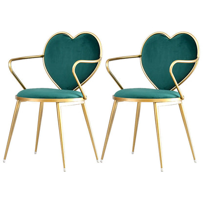 Glam Velvet Dining Room Chairs Metal Arm Dining Chair for Restaurant Use Blackish Green 2 Piece Set Clearhalo ' kitchen&dining_furn' 'Dining Chairs' 'Dining Tables & Seating' 'dining_chair' 'furn' 'furn_dining_chair' 'Furniture' 'furniture_dining_chair' 'Kitchen & Dining Furniture' 'kitchen' 4538439