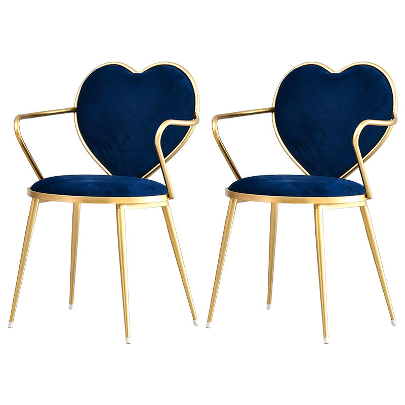 Glam Velvet Dining Room Chairs Metal Arm Dining Chair for Restaurant Use Dark Blue 2 Piece Set Clearhalo ' kitchen&dining_furn' 'Dining Chairs' 'Dining Tables & Seating' 'dining_chair' 'furn' 'furn_dining_chair' 'Furniture' 'furniture_dining_chair' 'Kitchen & Dining Furniture' 'kitchen' 4538444