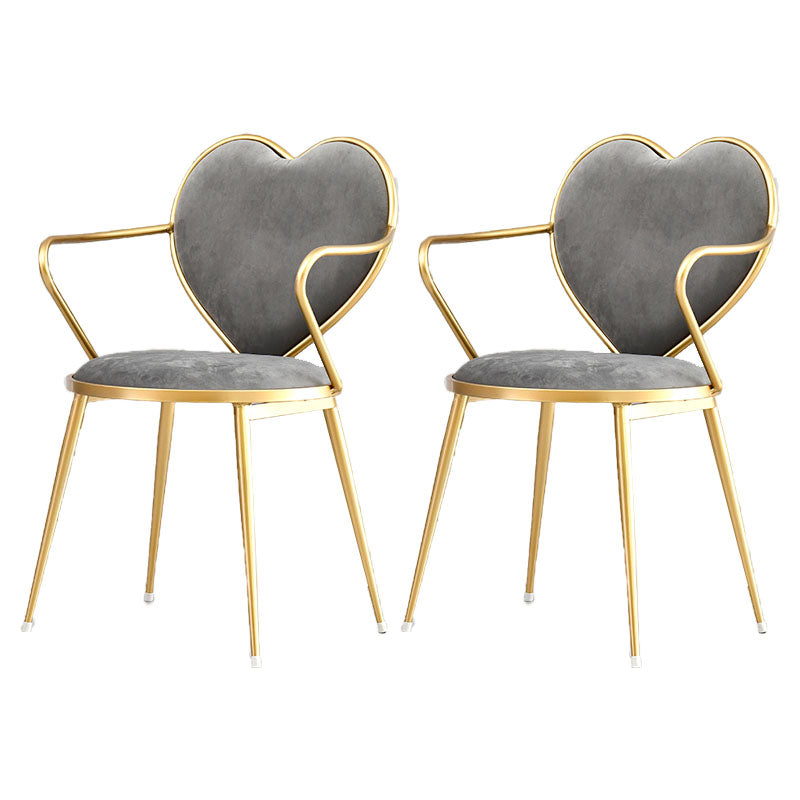 Glam Velvet Dining Room Chairs Metal Arm Dining Chair for Restaurant Use Grey 2 Piece Set Clearhalo ' kitchen&dining_furn' 'Dining Chairs' 'Dining Tables & Seating' 'dining_chair' 'furn' 'furn_dining_chair' 'Furniture' 'furniture_dining_chair' 'Kitchen & Dining Furniture' 'kitchen' 4538446