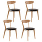 Contemporary Dining Armless Chair Matte Finish Solid Wood Open Back Chair Black Set of 4 Clearhalo ' kitchen&dining_furn' 'Dining Chairs' 'Dining Tables & Seating' 'dining_chair' 'Furniture' 'furniture_dining_chair' 'Kitchen & Dining Furniture' 'kitchen' 4538460