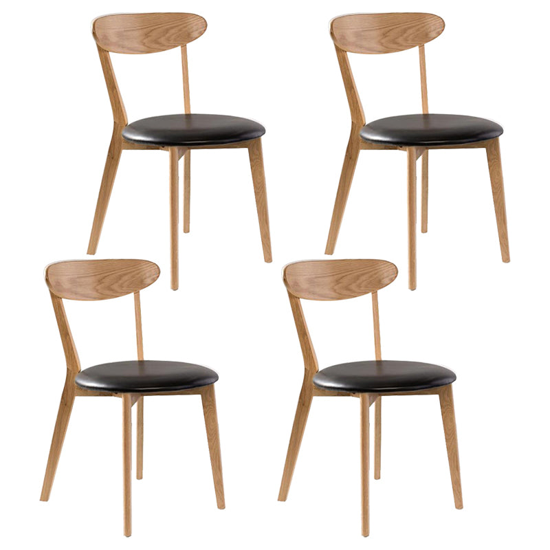Contemporary Dining Armless Chair Matte Finish Solid Wood Open Back Chair Black Set of 4 Clearhalo ' kitchen&dining_furn' 'Dining Chairs' 'Dining Tables & Seating' 'dining_chair' 'Furniture' 'furniture_dining_chair' 'Kitchen & Dining Furniture' 'kitchen' 4538460