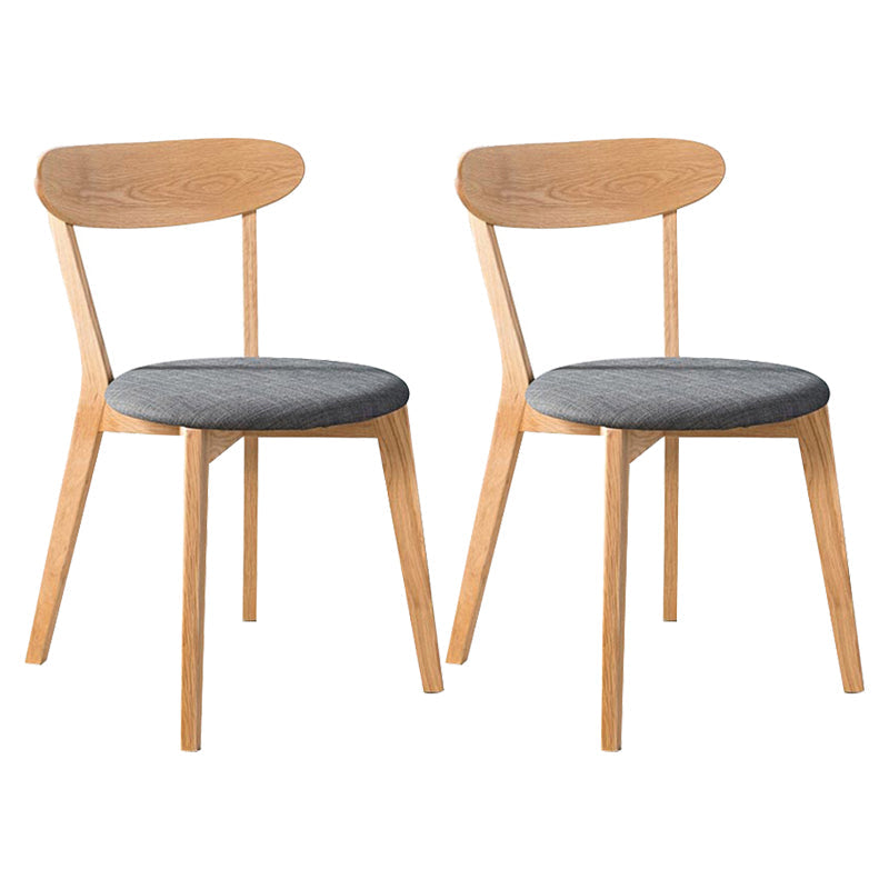Contemporary Dining Armless Chair Matte Finish Solid Wood Open Back Chair Grey Set of 2 Clearhalo ' kitchen&dining_furn' 'Dining Chairs' 'Dining Tables & Seating' 'dining_chair' 'Furniture' 'furniture_dining_chair' 'Kitchen & Dining Furniture' 'kitchen' 4538464