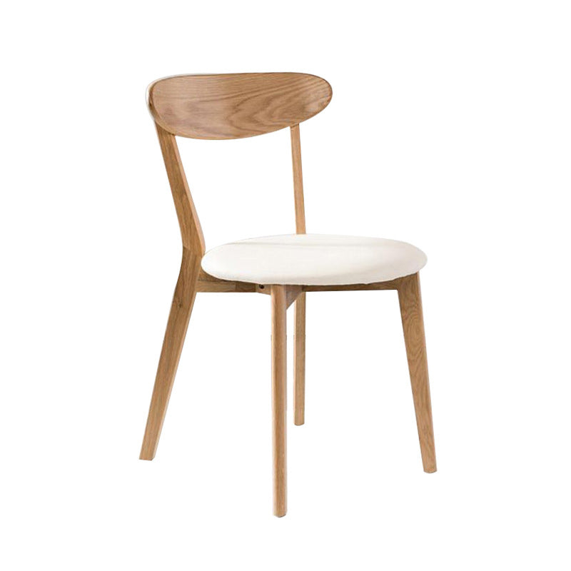 Contemporary Dining Armless Chair Matte Finish Solid Wood Open Back Chair White 1 Piece Clearhalo ' kitchen&dining_furn' 'Dining Chairs' 'Dining Tables & Seating' 'dining_chair' 'Furniture' 'furniture_dining_chair' 'Kitchen & Dining Furniture' 'kitchen' 4538467