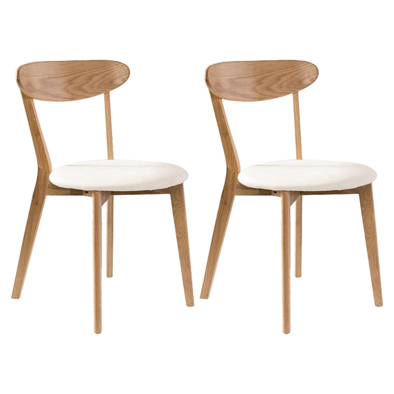 Contemporary Dining Armless Chair Matte Finish Solid Wood Open Back Chair White Set of 2 Clearhalo ' kitchen&dining_furn' 'Dining Chairs' 'Dining Tables & Seating' 'dining_chair' 'Furniture' 'furniture_dining_chair' 'Kitchen & Dining Furniture' 'kitchen' 4538469