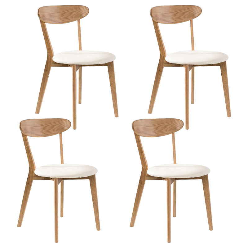 Contemporary Dining Armless Chair Matte Finish Solid Wood Open Back Chair White Set of 4 Clearhalo ' kitchen&dining_furn' 'Dining Chairs' 'Dining Tables & Seating' 'dining_chair' 'Furniture' 'furniture_dining_chair' 'Kitchen & Dining Furniture' 'kitchen' 4538471