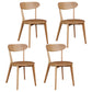 Contemporary Dining Armless Chair Matte Finish Solid Wood Open Back Chair Natural Set of 4 Clearhalo ' kitchen&dining_furn' 'Dining Chairs' 'Dining Tables & Seating' 'dining_chair' 'Furniture' 'furniture_dining_chair' 'Kitchen & Dining Furniture' 'kitchen' 4538477