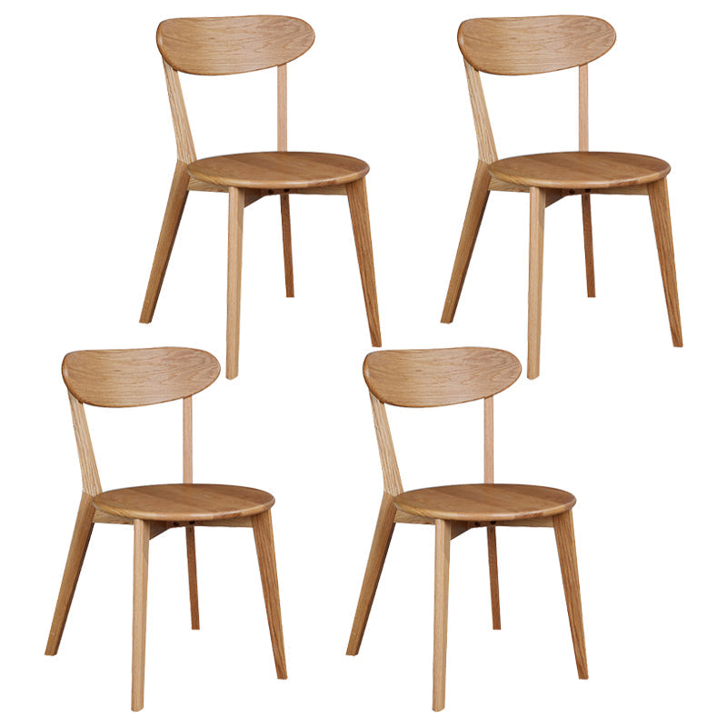 Contemporary Dining Armless Chair Matte Finish Solid Wood Open Back Chair Natural Set of 4 Clearhalo ' kitchen&dining_furn' 'Dining Chairs' 'Dining Tables & Seating' 'dining_chair' 'Furniture' 'furniture_dining_chair' 'Kitchen & Dining Furniture' 'kitchen' 4538477