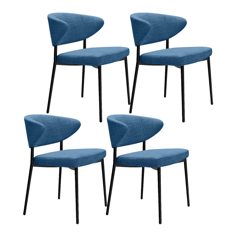 Contemporary Fabric Home Side Chair Open Back Matte Finish Dining Chair Blue 4 Piece Set Black Clearhalo ' kitchen&dining_furn' 'Dining Chairs' 'Dining Tables & Seating' 'dining_chair' 'furn' 'furn_dining_chair' 'Furniture' 'furniture_dining_chair' 'Kitchen & Dining Furniture' 'kitchen' 4538484