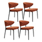 Contemporary Fabric Home Side Chair Open Back Matte Finish Dining Chair Orange 4 Piece Set Black Clearhalo ' kitchen&dining_furn' 'Dining Chairs' 'Dining Tables & Seating' 'dining_chair' 'furn' 'furn_dining_chair' 'Furniture' 'furniture_dining_chair' 'Kitchen & Dining Furniture' 'kitchen' 4538487