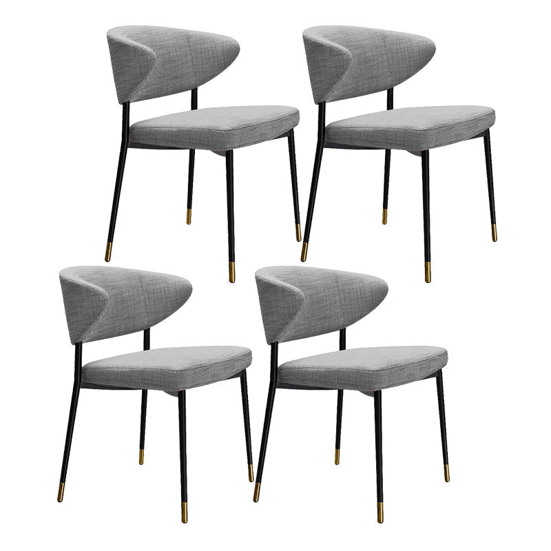 Contemporary Fabric Home Side Chair Open Back Matte Finish Dining Chair Grey 4 Piece Set Black Gold Clearhalo ' kitchen&dining_furn' 'Dining Chairs' 'Dining Tables & Seating' 'dining_chair' 'furn' 'furn_dining_chair' 'Furniture' 'furniture_dining_chair' 'Kitchen & Dining Furniture' 'kitchen' 4538489