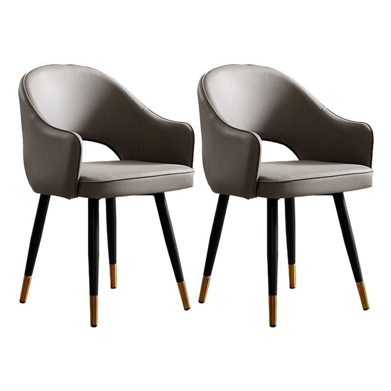 Scandinavian Design Open Back Dining Side Chairs Upholstered Side Chairs Grey 2 Piece Set Clearhalo ' kitchen&dining_furn' 'Dining Chairs' 'Dining Tables & Seating' 'dining_chair' 'furn' 'furn_dining_chair' 'Furniture' 'furniture_dining_chair' 'Kitchen & Dining Furniture' 'kitchen' 4538501