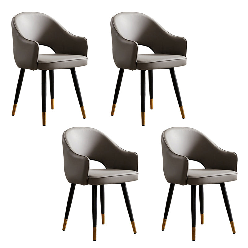Scandinavian Design Open Back Dining Side Chairs Upholstered Side Chairs Grey 4 Piece Set Clearhalo ' kitchen&dining_furn' 'Dining Chairs' 'Dining Tables & Seating' 'dining_chair' 'furn' 'furn_dining_chair' 'Furniture' 'furniture_dining_chair' 'Kitchen & Dining Furniture' 'kitchen' 4538503