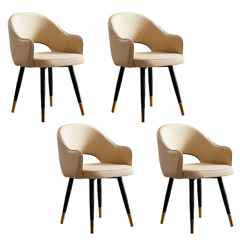 Scandinavian Design Open Back Dining Side Chairs Upholstered Side Chairs Nude 4 Piece Set Clearhalo ' kitchen&dining_furn' 'Dining Chairs' 'Dining Tables & Seating' 'dining_chair' 'furn' 'furn_dining_chair' 'Furniture' 'furniture_dining_chair' 'Kitchen & Dining Furniture' 'kitchen' 4538513