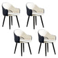 Scandinavian Design Open Back Dining Side Chairs Upholstered Side Chairs White-Black 4 Piece Set Clearhalo ' kitchen&dining_furn' 'Dining Chairs' 'Dining Tables & Seating' 'dining_chair' 'furn' 'furn_dining_chair' 'Furniture' 'furniture_dining_chair' 'Kitchen & Dining Furniture' 'kitchen' 4538516