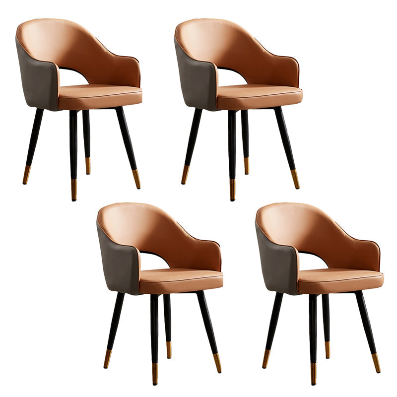 Scandinavian Design Open Back Dining Side Chairs Upholstered Side Chairs Gray-Khaki 4 Piece Set Clearhalo ' kitchen&dining_furn' 'Dining Chairs' 'Dining Tables & Seating' 'dining_chair' 'furn' 'furn_dining_chair' 'Furniture' 'furniture_dining_chair' 'Kitchen & Dining Furniture' 'kitchen' 4538519