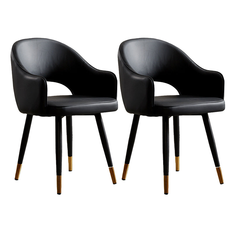 Scandinavian Design Open Back Dining Side Chairs Upholstered Side Chairs Black 2 Piece Set Clearhalo ' kitchen&dining_furn' 'Dining Chairs' 'Dining Tables & Seating' 'dining_chair' 'furn' 'furn_dining_chair' 'Furniture' 'furniture_dining_chair' 'Kitchen & Dining Furniture' 'kitchen' 4538521