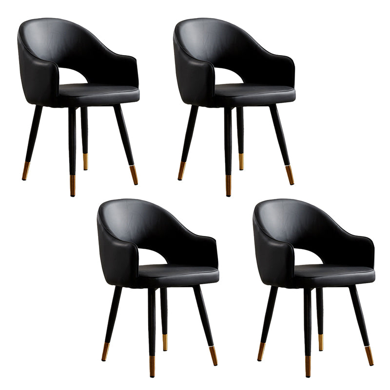 Scandinavian Design Open Back Dining Side Chairs Upholstered Side Chairs Black 4 Piece Set Clearhalo ' kitchen&dining_furn' 'Dining Chairs' 'Dining Tables & Seating' 'dining_chair' 'furn' 'furn_dining_chair' 'Furniture' 'furniture_dining_chair' 'Kitchen & Dining Furniture' 'kitchen' 4538522