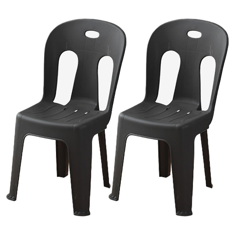 Modern Dining Slat Back Chair Plastic Dining Armless Side Chairs Black 2 Piece Set Clearhalo ' kitchen&dining_furn' 'Dining Chairs' 'Dining Tables & Seating' 'dining_chair' 'furn' 'furn_dining_chair' 'Furniture' 'furniture_dining_chair' 'Kitchen & Dining Furniture' 'kitchen' 4538528