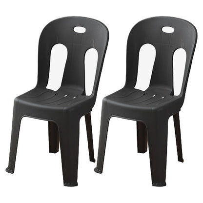 Modern Dining Slat Back Chair Plastic Dining Armless Side Chairs Black 2 Piece Set Clearhalo ' kitchen&dining_furn' 'Dining Chairs' 'Dining Tables & Seating' 'dining_chair' 'furn' 'furn_dining_chair' 'Furniture' 'furniture_dining_chair' 'Kitchen & Dining Furniture' 'kitchen' 4538528