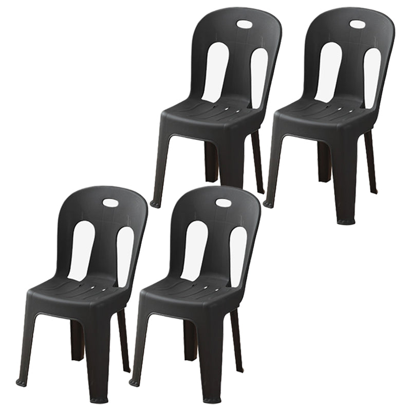 Modern Dining Slat Back Chair Plastic Dining Armless Side Chairs Black 4 Piece Set Clearhalo ' kitchen&dining_furn' 'Dining Chairs' 'Dining Tables & Seating' 'dining_chair' 'furn' 'furn_dining_chair' 'Furniture' 'furniture_dining_chair' 'Kitchen & Dining Furniture' 'kitchen' 4538529