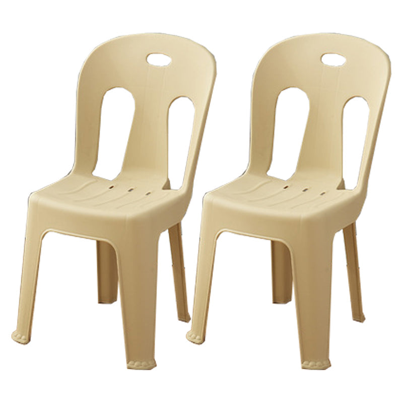 Modern Dining Slat Back Chair Plastic Dining Armless Side Chairs Camel 2 Piece Set Clearhalo ' kitchen&dining_furn' 'Dining Chairs' 'Dining Tables & Seating' 'dining_chair' 'furn' 'furn_dining_chair' 'Furniture' 'furniture_dining_chair' 'Kitchen & Dining Furniture' 'kitchen' 4538532